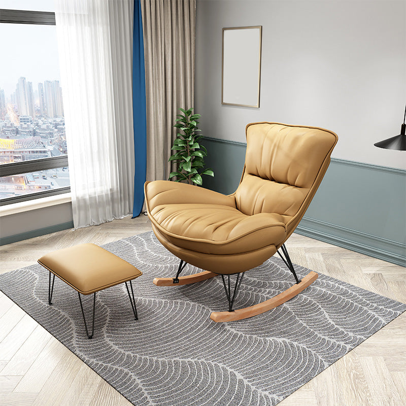 27.56 "L x 37.4" W x 34.65 "H Silla trasera sin brazo, reclinable moderno con otomana