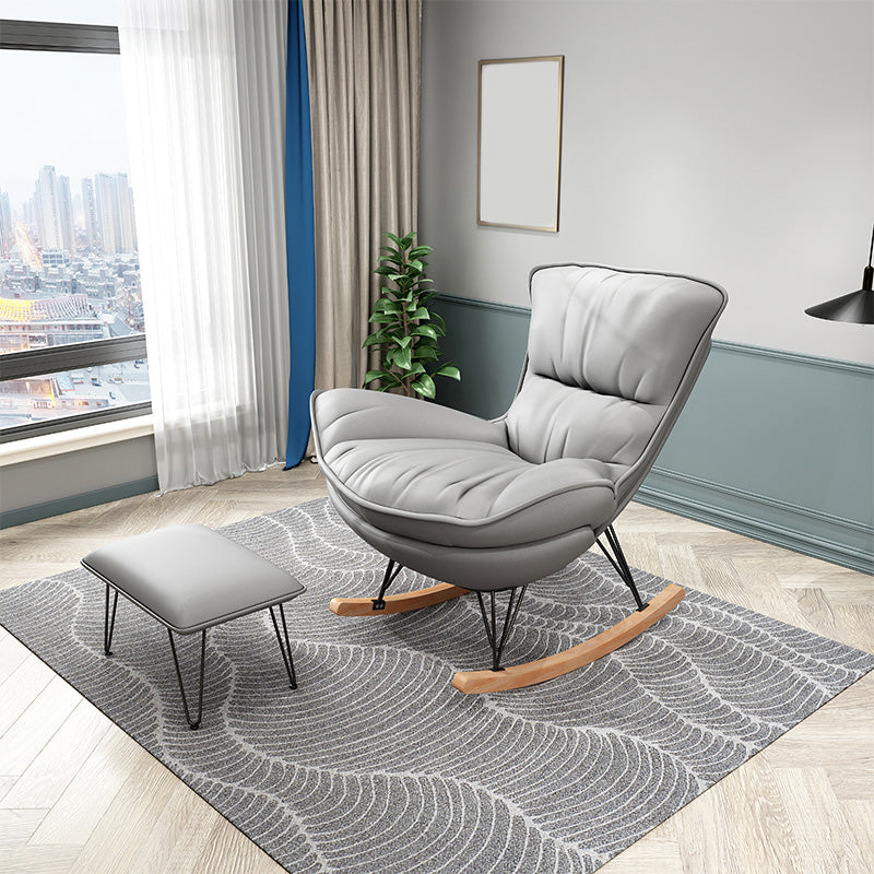 27.56 "L x 37.4" W x 34.65 "H Silla trasera sin brazo, reclinable moderno con otomana