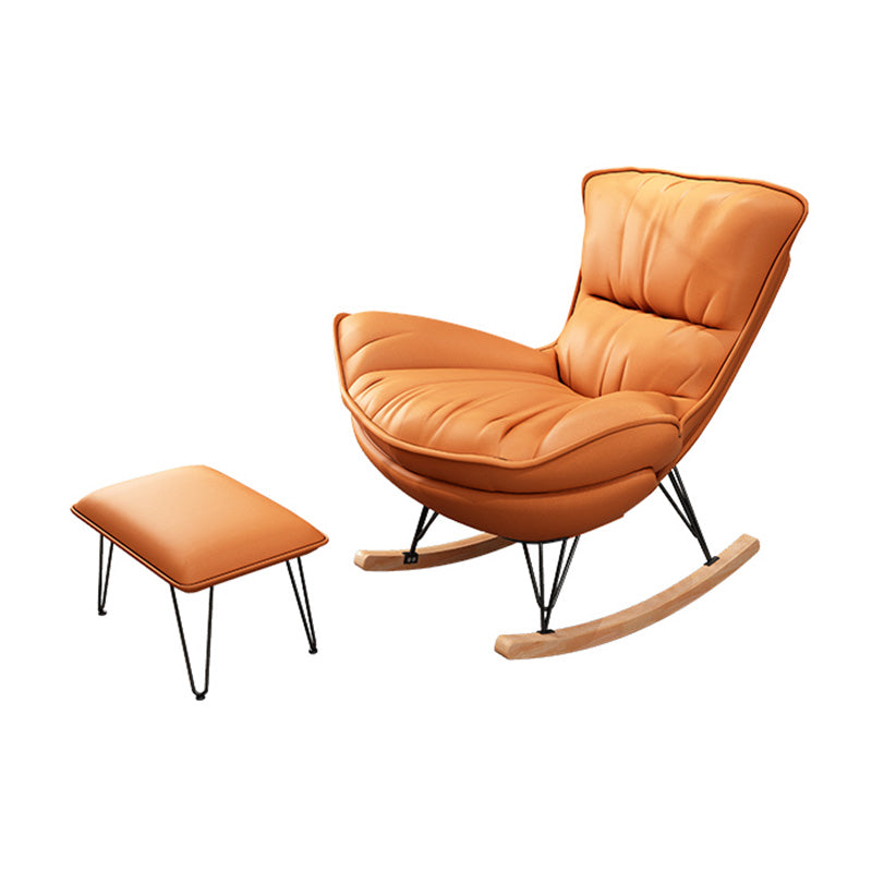 27.56 "L x 37.4" W x 34.65 "H Silla trasera sin brazo, reclinable moderno con otomana