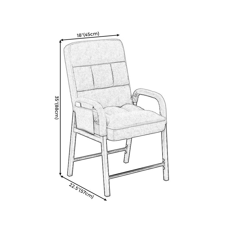 Chaise de salon en lin 17.71 "L x 22,44" W x 34,64 "H Chaise d'accent réglable avec stockage