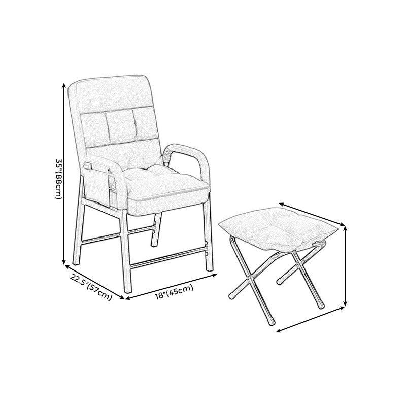 Chaise de salon en lin 17.71 "L x 22,44" W x 34,64 "H Chaise d'accent réglable avec stockage