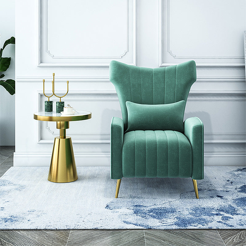 27.26 "L x 34.15" W x 40,94 "H Velvet Wingback -stoel, moderne hellende wapenstoel