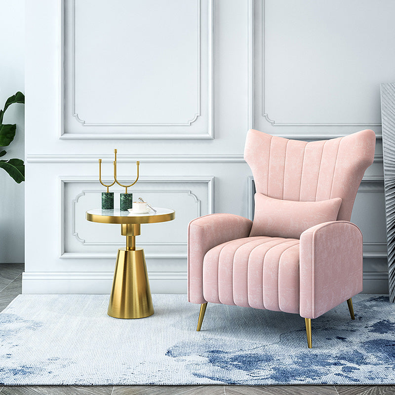 27.26 "L x 34.15" W x 40,94 "H Velvet Wingback -stoel, moderne hellende wapenstoel