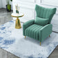 27.26 "L x 34.15" W x 40,94 "H Velvet Wingback -stoel, moderne hellende wapenstoel