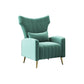 27.26 "L x 34.15" W x 40,94 "H Velvet Wingback -stoel, moderne hellende wapenstoel