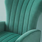 27.26 "L x 34.15" W x 40,94 "H Velvet Wingback -stoel, moderne hellende wapenstoel
