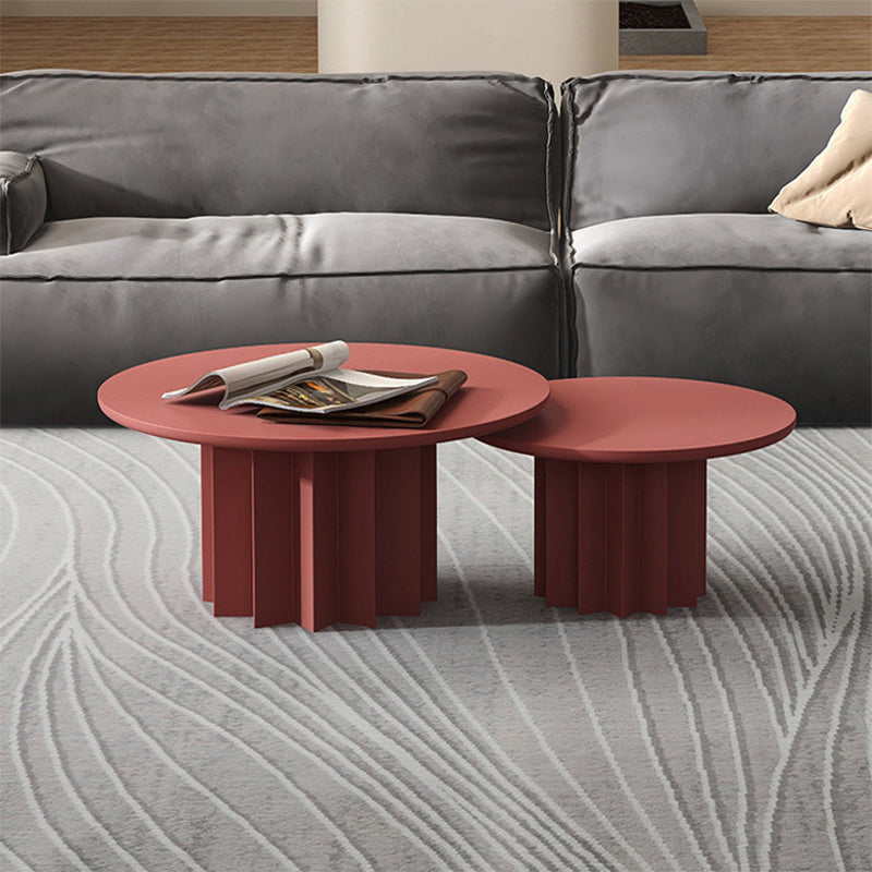 ソリッドウッドブルー/ホワイト/グリーン/ブラックシングルフットベースデザインラウンドコーヒーテーブル