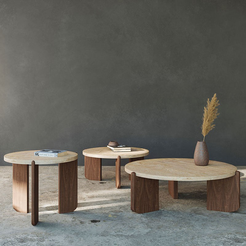 French Country Round Cocktail Table Wood 3 Legs Coffee Table Clearhalo 'Coffee & Accent Tables' 'Coffee Tables' 'coffee_tables' 'furn' 'furn_coffee_tables' 'Furniture' 'Living Room Furniture' 5421790