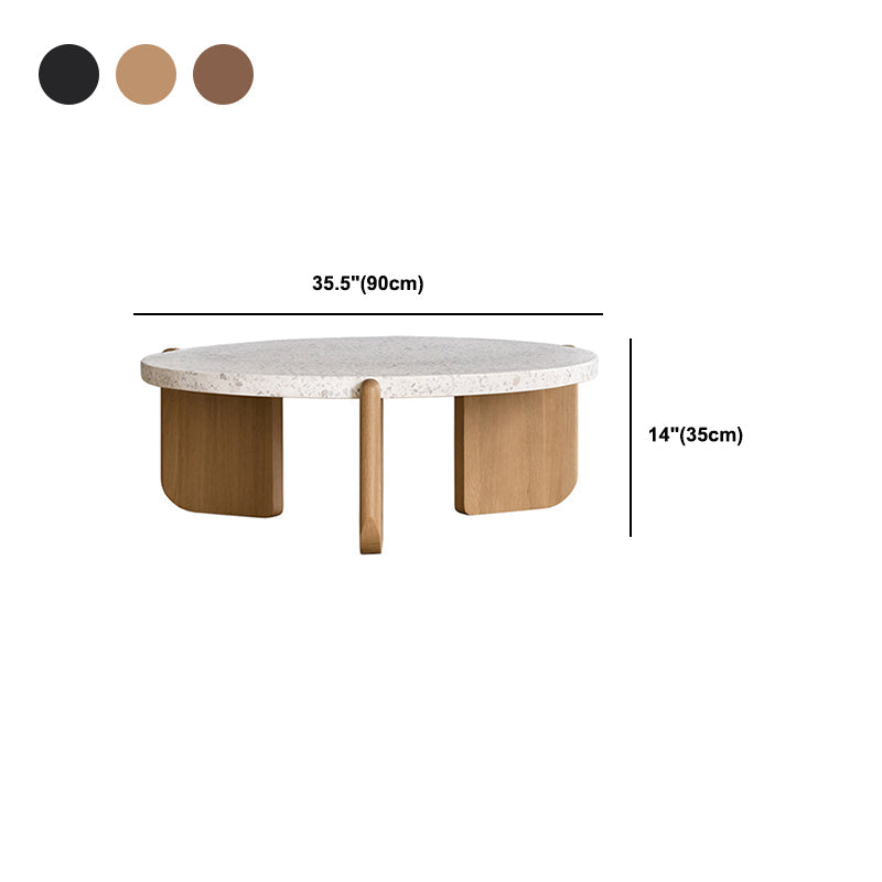 French Country Round Cocktail Table Wood 3 Legs Coffee Table Clearhalo 'Coffee & Accent Tables' 'Coffee Tables' 'coffee_tables' 'furn' 'furn_coffee_tables' 'Furniture' 'Living Room Furniture' 5421800