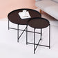 Cross Legs Tray Top Coffee Table Round Metallic Cocktail Table 29.5"L x 29.5"W x 16.5"H + 17"L x 17"W x 20.5"H Black Clearhalo 'Coffee & Accent Tables' 'Coffee Tables' 'coffee_tables' 'furn' 'furn_coffee_tables' 'Furniture' 'Living Room Furniture' 5421801
