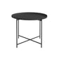 Cross Legs Tray Top Coffee Table Round Metallic Cocktail Table 24"L x 24"W x 18.5"H Black Clearhalo 'Coffee & Accent Tables' 'Coffee Tables' 'coffee_tables' 'furn' 'furn_coffee_tables' 'Furniture' 'Living Room Furniture' 5421803