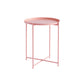 Cross Legs Tray Top Coffee Table Round Metallic Cocktail Table 17"L x 17"W x 20.5"H Pink Clearhalo 'Coffee & Accent Tables' 'Coffee Tables' 'coffee_tables' 'furn' 'furn_coffee_tables' 'Furniture' 'Living Room Furniture' 5421806