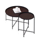 Cross Legs Tray Top Coffee Table Round Metallic Cocktail Table Clearhalo 'Coffee & Accent Tables' 'Coffee Tables' 'coffee_tables' 'furn' 'furn_coffee_tables' 'Furniture' 'Living Room Furniture' 5421818