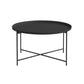 Cross Legs Tray Top Coffee Table Round Metallic Cocktail Table 29.5"L x 29.5"W x 16.5"H Black Clearhalo 'Coffee & Accent Tables' 'Coffee Tables' 'coffee_tables' 'furn' 'furn_coffee_tables' 'Furniture' 'Living Room Furniture' 5421819