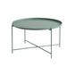 Cross Legs Tray Top Coffee Table Round Metallic Cocktail Table 29.5"L x 29.5"W x 16.5"H Green Clearhalo 'Coffee & Accent Tables' 'Coffee Tables' 'coffee_tables' 'furn' 'furn_coffee_tables' 'Furniture' 'Living Room Furniture' 5421820