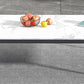 Glam Style White/black/grey Rock Slate Top Metal Base Coffee Table