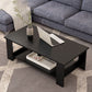 Rectangular Wooden 4 Legs Coffee Cocktail Table with Storage Shelf Black Clearhalo 'Coffee & Accent Tables' 'Coffee Tables' 'coffee_tables' 'furn' 'furn_coffee_tables' 'Furniture' 'Living Room Furniture' 5421845