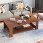 Rectangular Wooden 4 Legs Coffee Cocktail Table with Storage Shelf Clearhalo 'Coffee & Accent Tables' 'Coffee Tables' 'coffee_tables' 'furn' 'furn_coffee_tables' 'Furniture' 'Living Room Furniture' 5421846