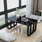 Contemporary Rectangular Coffee Table Faux Wood Sled Cocktail Table