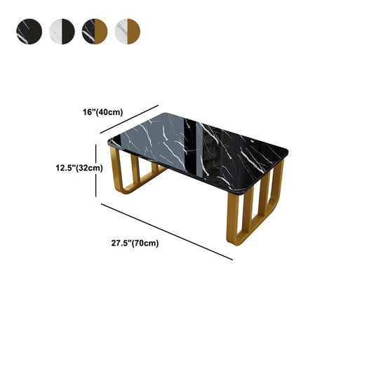 Contemporary Rectangular Coffee Table Faux Wood Sled Cocktail Table