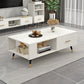 Modern Rectangular Coffee Table with Storage Wooden 4 Legs Cocktail Table White Manufactured Wood Clearhalo 'Coffee & Accent Tables' 'Coffee Tables' 'coffee_tables' 'furn' 'furn_coffee_tables' 'Furniture' 'Living Room Furniture' 5421908