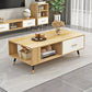 Modern Rectangular Coffee Table with Storage Wooden 4 Legs Cocktail Table Natural Wood White Manufactured Wood Clearhalo 'Coffee & Accent Tables' 'Coffee Tables' 'coffee_tables' 'furn' 'furn_coffee_tables' 'Furniture' 'Living Room Furniture' 5421911