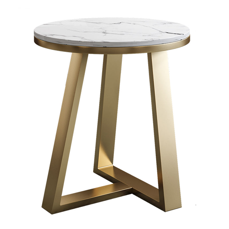 Slate Top Glam Cross Legs Coffee Table Oval Coffee Cocktail Table 19.7"L x 19.7"W x 19.7"H Gold Clearhalo 'Coffee & Accent Tables' 'Coffee Tables' 'coffee_tables' 'furn' 'furn_coffee_tables' 'Furniture' 'Living Room Furniture' 5421978