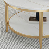 Slate Round Coffee Table Glam 4 Legs Coffee Table with Storage Clearhalo 'Coffee & Accent Tables' 'Coffee Tables' 'coffee_tables' 'furn' 'furn_coffee_tables' 'Furniture' 'Living Room Furniture' 5421993