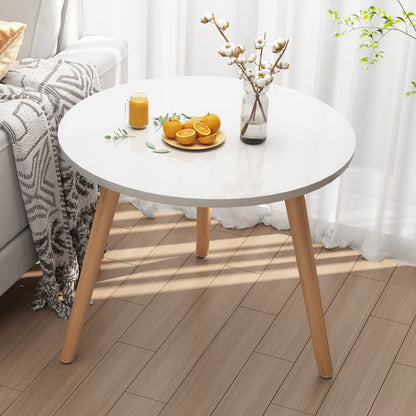 Contemporary 3 Legs End Table Round Wood Top Side Table for Living Room