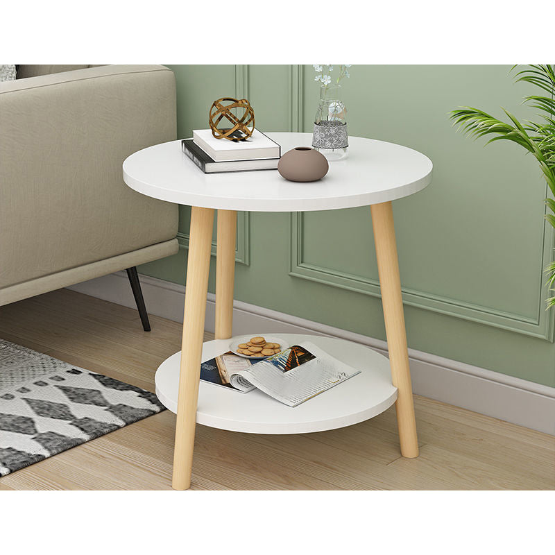 Modern White/yellow/black/pink Round End Table Wooden Tripod Sofa Side Table