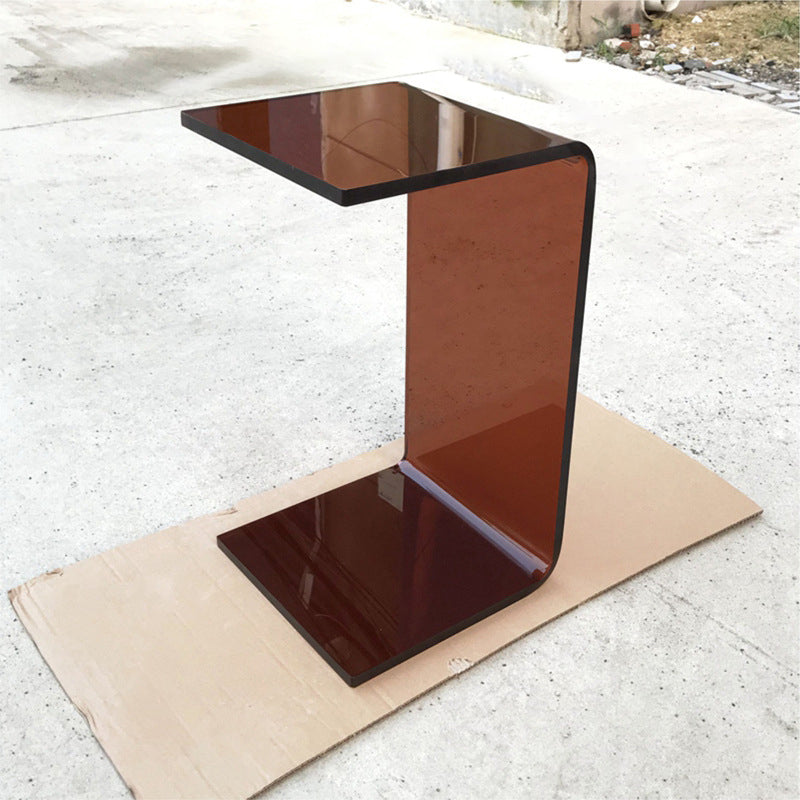 Single Foot Base Base Design Acrylic Grey/amber/blue/transparentSide Table