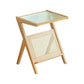 Modern Style Bamboo Cane Craft Glass Finish Material with Shelf Rectangular Side Table Clearhalo 'Coffee & Accent Tables' 'End & Side Tables' 'end_side_tables' 'furn' 'furn_end_side_tables' 'Furniture' 'Living Room Furniture' 5422153