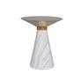 Glam Round Stainless Steel Side Table Fade-Resistant Pedestal Sofa End Table