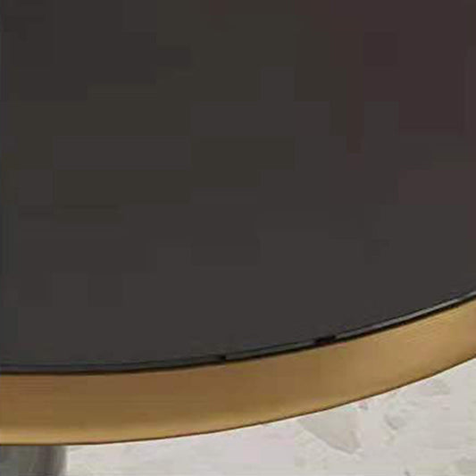 Contemporary Round Side Table Glass Pedestal Sofa End Table for Living Room