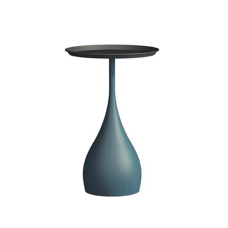 Modern Style Blue/gold/black Metal Base Metal Tray Round Side Table Blue Black Clearhalo 'Coffee & Accent Tables' 'End & Side Tables' 'end_side_tables' 'furn' 'furn_end_side_tables' 'Furniture' 'Living Room Furniture' 5422259