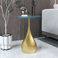 Modern Style Blue/gold/black Metal Base Metal Tray Round Side Table Gold Blue Clearhalo 'Coffee & Accent Tables' 'End & Side Tables' 'end_side_tables' 'furn' 'furn_end_side_tables' 'Furniture' 'Living Room Furniture' 5422262