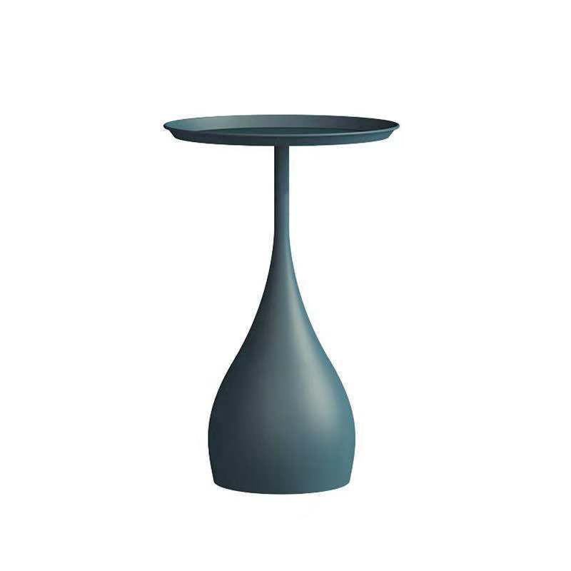 Modern Style Blue/gold/black Metal Base Metal Tray Round Side Table Clearhalo 'Coffee & Accent Tables' 'End & Side Tables' 'end_side_tables' 'furn' 'furn_end_side_tables' 'Furniture' 'Living Room Furniture' 5422267