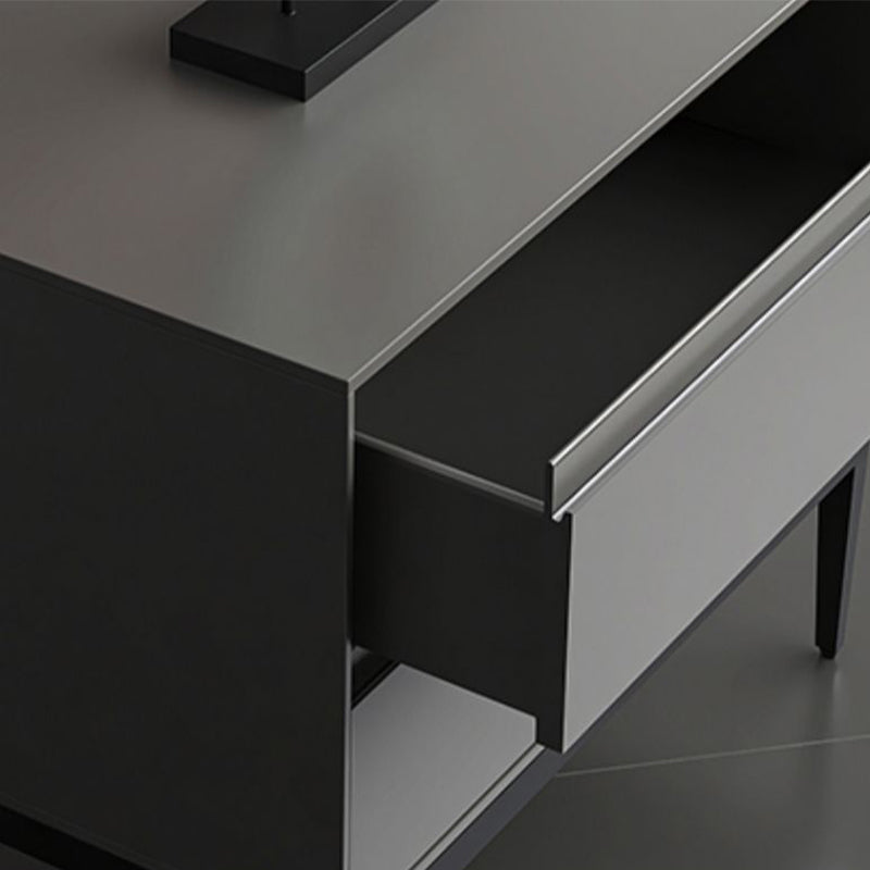 Comodino in legno 20 "mobile da comodino alto con cassetti e gambe