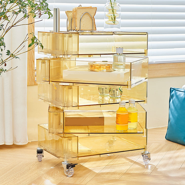 Plastic Nightstand Or End Table 28" Tall Nightstand with Drawers and Wheel Clearhalo 'Bedroom Furniture' 'furn' 'furn_night_stand' 'Furniture' 'night_stand' 'Nightstands' 5422340