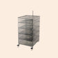 Plastic Nightstand Or End Table 28" Tall Nightstand with Drawers and Wheel Clear-Grey Double Cover Clearhalo 'Bedroom Furniture' 'furn' 'furn_night_stand' 'Furniture' 'night_stand' 'Nightstands' 5422345
