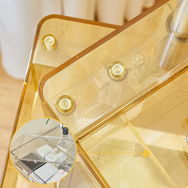 Plastic Nightstand Or End Table 28" Tall Nightstand with Drawers and Wheel Clearhalo 'Bedroom Furniture' 'furn' 'furn_night_stand' 'Furniture' 'night_stand' 'Nightstands' 5422346