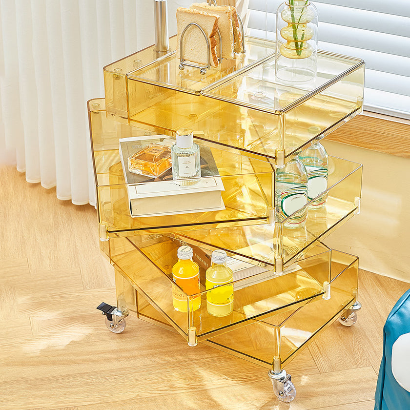 Plastic Nightstand Or End Table 28" Tall Nightstand with Drawers and Wheel Clearhalo 'Bedroom Furniture' 'furn' 'furn_night_stand' 'Furniture' 'night_stand' 'Nightstands' 5422353