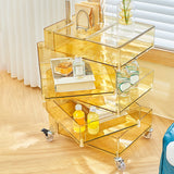 Plastic Nightstand Or End Table 28" Tall Nightstand with Drawers and Wheel Clearhalo 'Bedroom Furniture' 'furn' 'furn_night_stand' 'Furniture' 'night_stand' 'Nightstands' 5422353