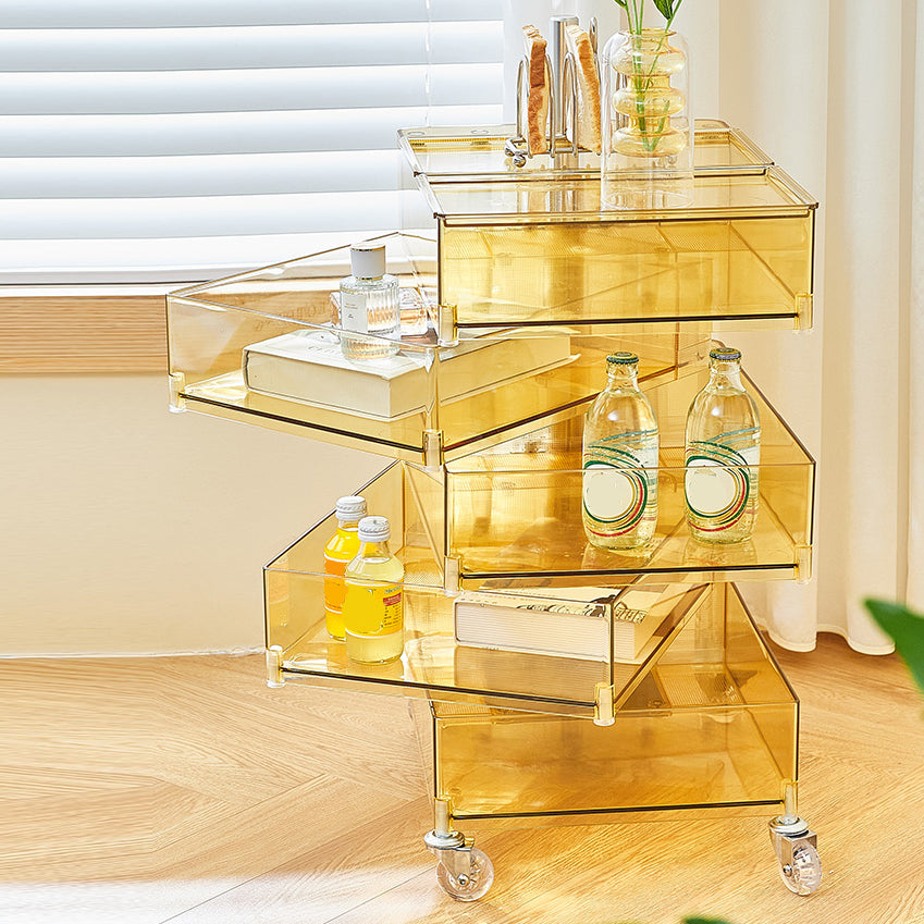 Plastic Nightstand Or End Table 28" Tall Nightstand with Drawers and Wheel Clearhalo 'Bedroom Furniture' 'furn' 'furn_night_stand' 'Furniture' 'night_stand' 'Nightstands' 5422358