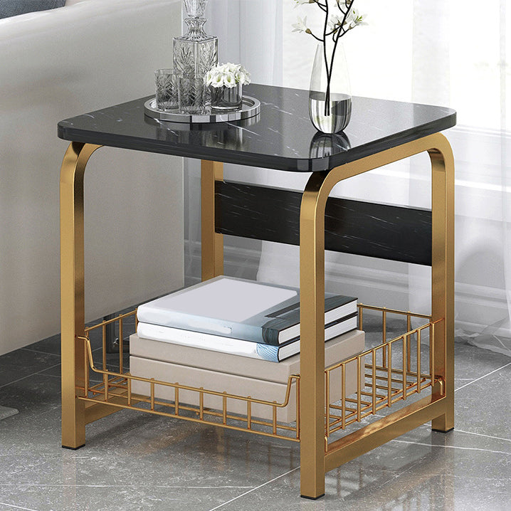 Table de nuit moderne avec table de nuit en métal de 12 "de largeur avec panier