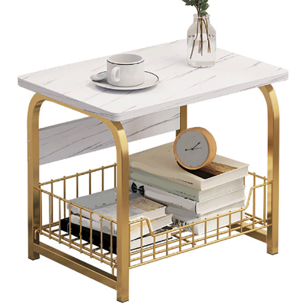 Table de nuit moderne avec table de nuit en métal de 12 "de largeur avec panier
