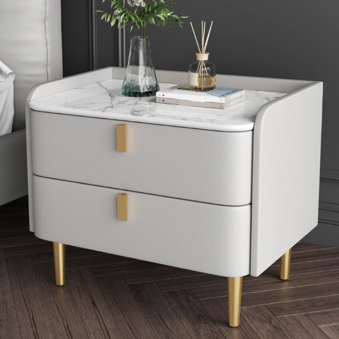 Glam Massivholz 2-Drawer Nachttisch 20 "hoher Nachttisch und Beine