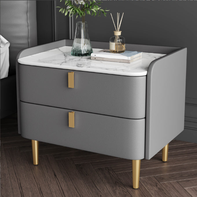 Glam Massivholz 2-Drawer Nachttisch 20 "hoher Nachttisch und Beine