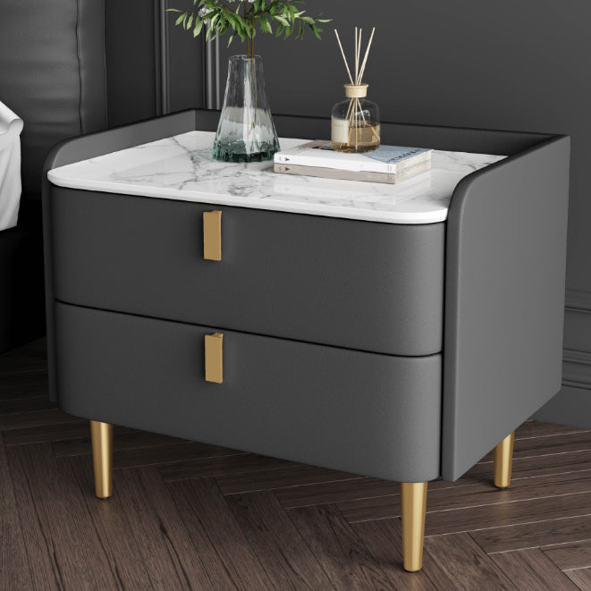 Glam Massivholz 2-Drawer Nachttisch 20 "hoher Nachttisch und Beine