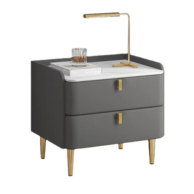 Glam Massivholz 2-Drawer Nachttisch 20 "hoher Nachttisch und Beine